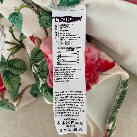 New! Leonisa shapewear slimming pink floral one piece swimsuit 37778 - Picture 8 of 10